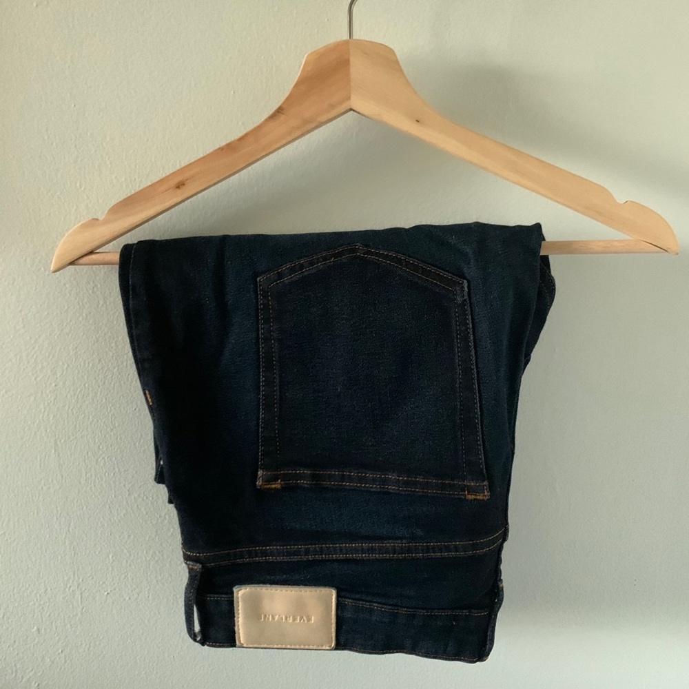 Everlane high rise dark blue skinny jeans